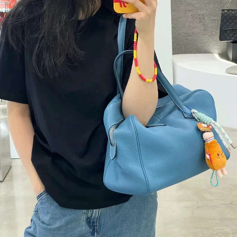 High Quality Designer Bags New High-End First-Layer Cowhide Large-Capacity Boston Commuter Portable Shoulder Underarm Travel Bag Casual Luxury Bag