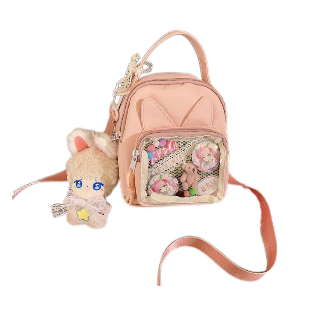 2025S Designer Pain Baby Cute anime Transparent Versatile Student Shoulder Crossbody Women Casual Cell Phone Small Square Bag