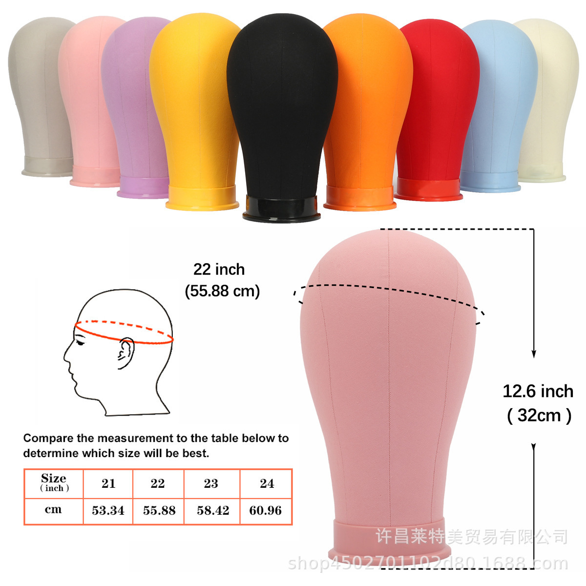 22 Inch Canvas Wig Head Stand Wig Stand Tripod with HeadMannequin Head for Wigs Manikin Canvas Block Head Set Making Display 241113