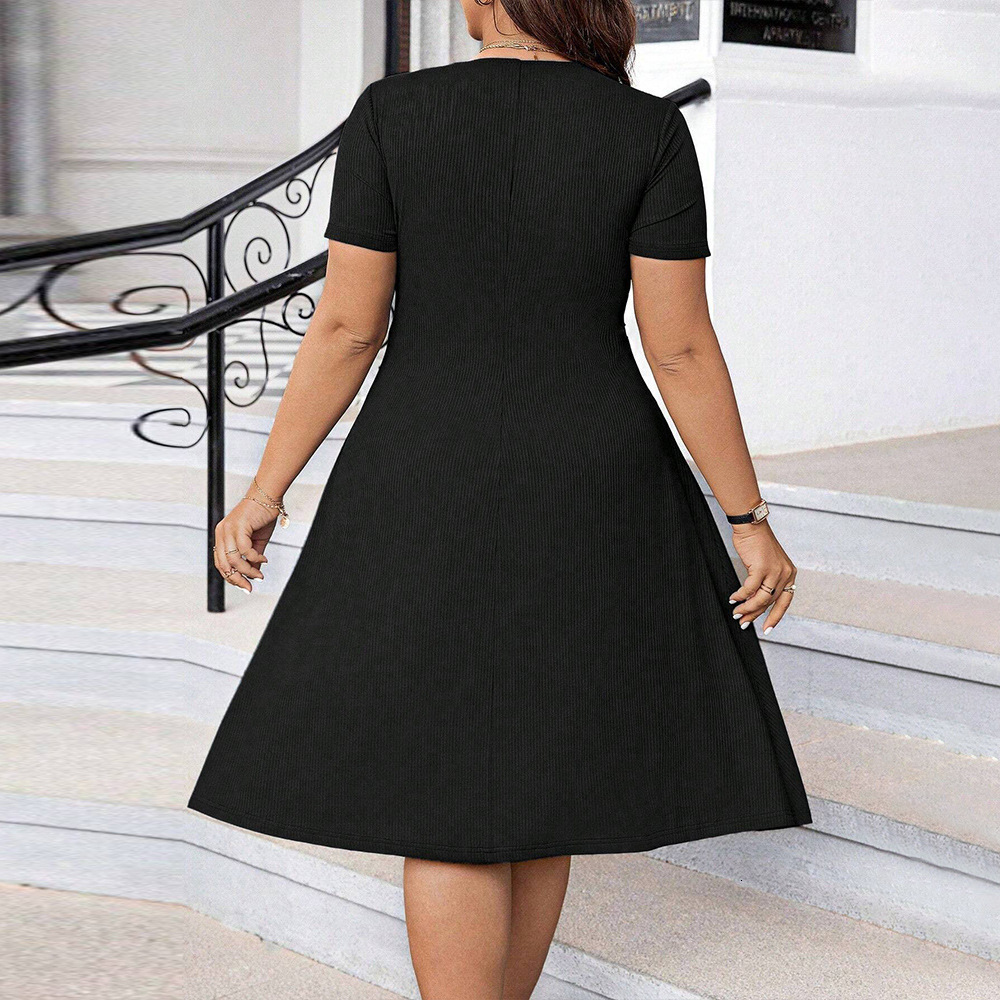 Plus Size Womens Tea Break French Dress Covers the Stomach and Waist Slimming Long Skirt for Women