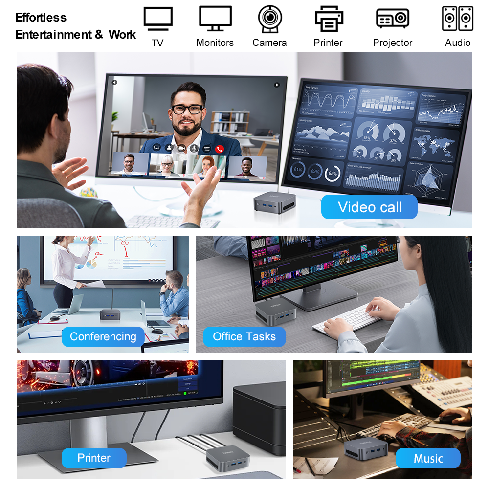Ninkear MBOX 11, Intel Processor N150 (up to 3.6 GHz), 16GB DDR4 RAM 512G M.2 SSD,Mini Desktop Computer for Business, Education, Home