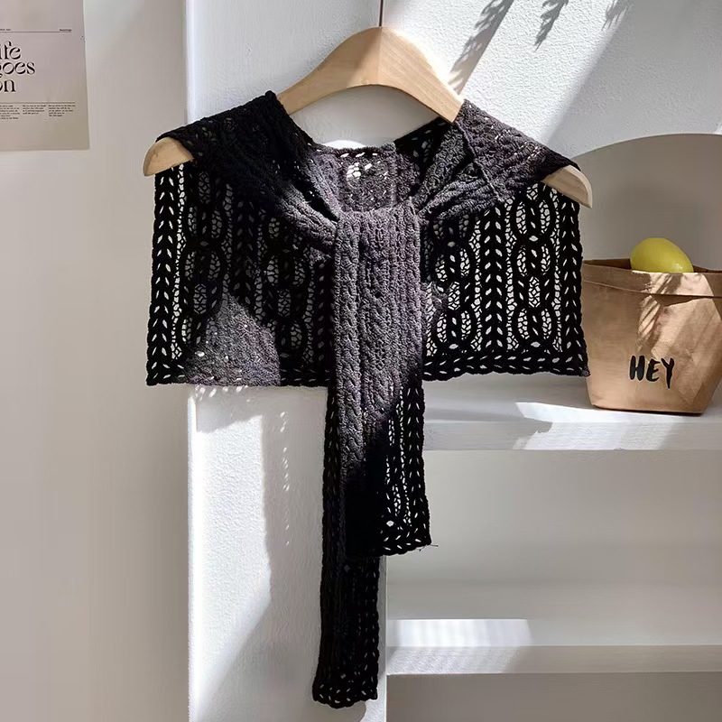 T718 shawl knitted high-end 2025 new decorative hollow thin style outer matching skirt shirt waistcoat shawl scarf