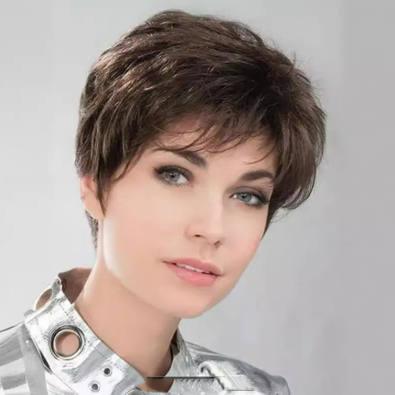 Chic Elf-Themed Synthetic Human-Like Short Wigs for Daily Use