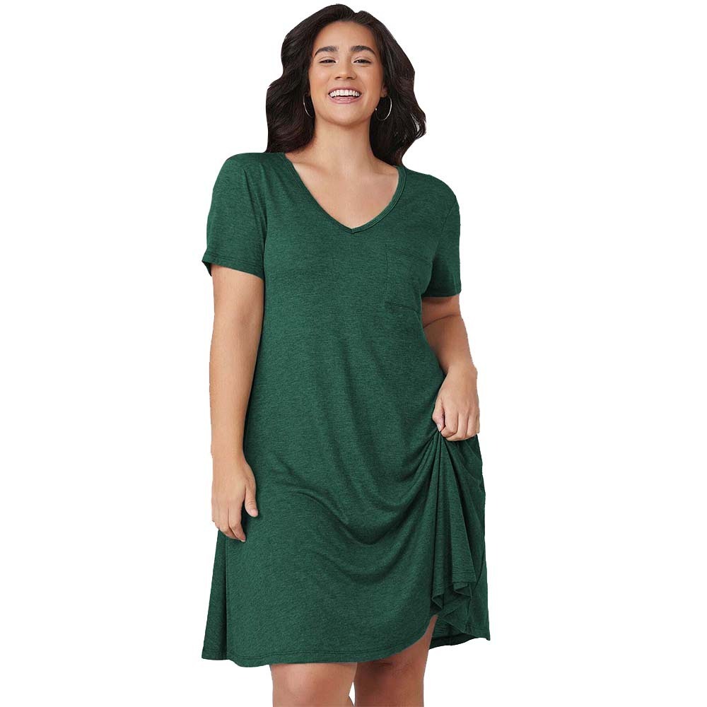 Plus Size Womens Casual Minimalist Style Dress Summer New Versatile Temperament Mid Skirt