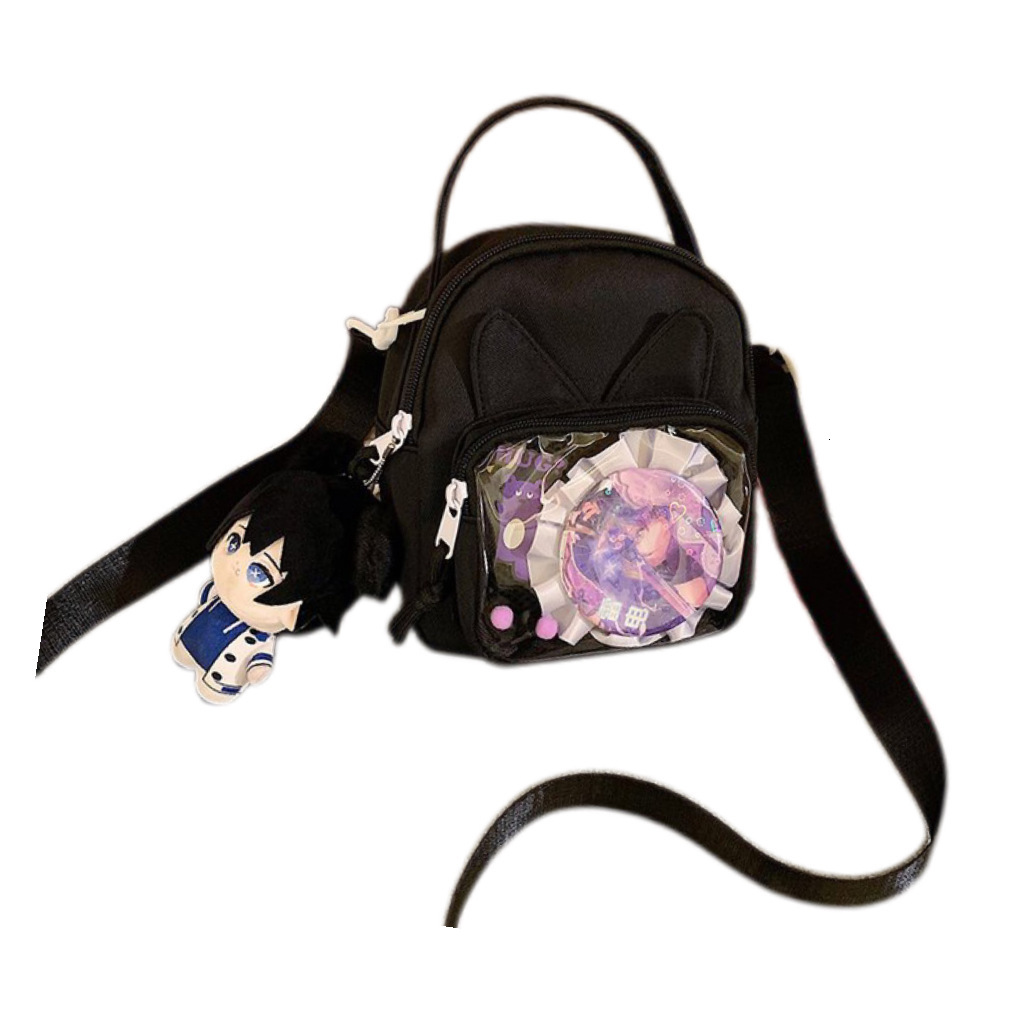2025S Designer Pain Baby Cute anime Transparent Versatile Student Shoulder Crossbody Women Casual Cell Phone Small Square Bag