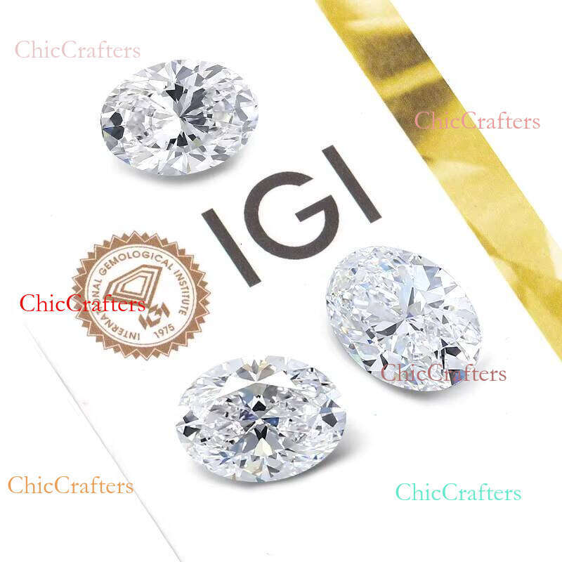 Starsgem 1ct & 2ct 10k 14k Gold D VS1 Oval Cut IGI Lab Grown HPHT CVD Loose Solitaire Pendant Exquisite Dia Pendants Charms