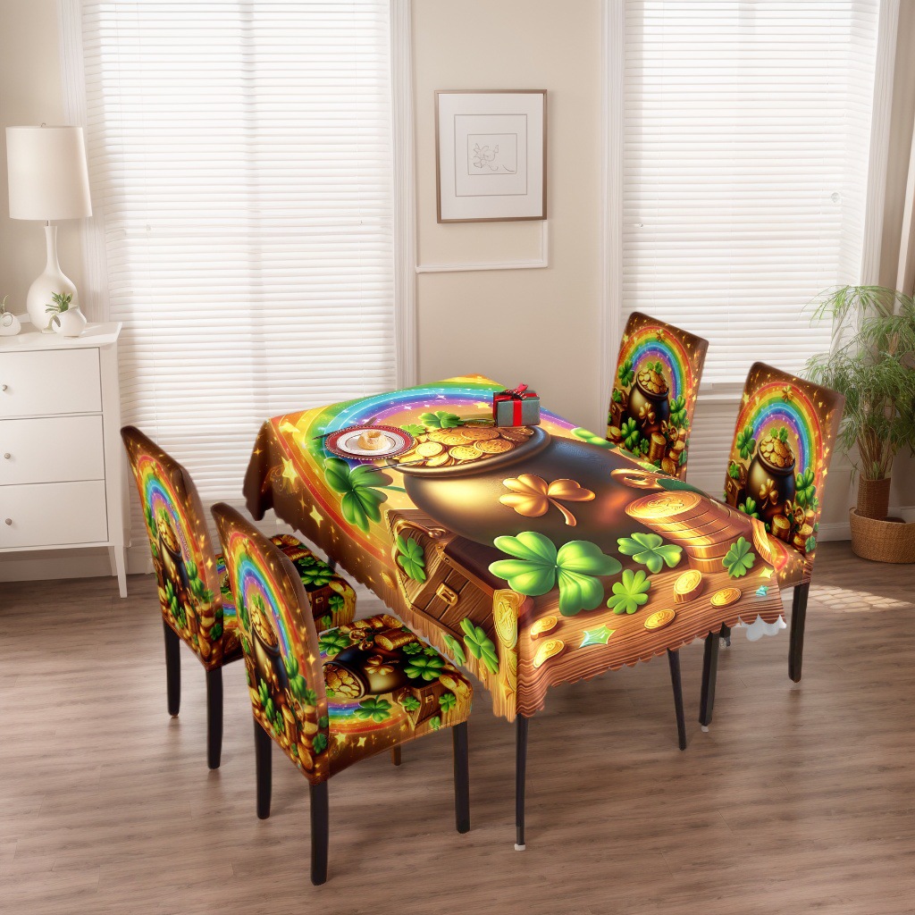 D310 waterproof printed tablecloth restaurant home printed chair cover tablecloth chair cover decoration set