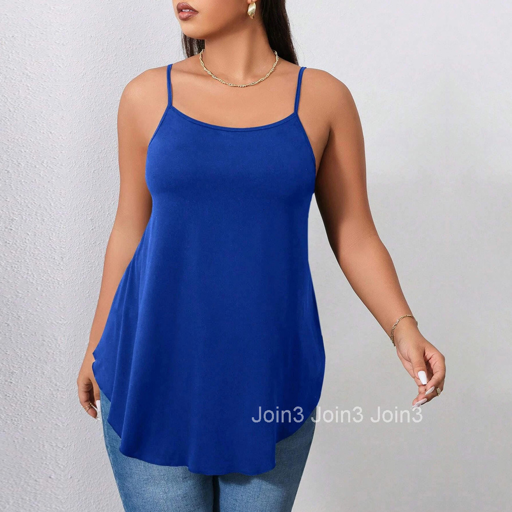 Large Size Womens Clothing New Collection Waist Cinching Casual Fashion Versatile Solid Color Camisole Base Outerwear Vest Top