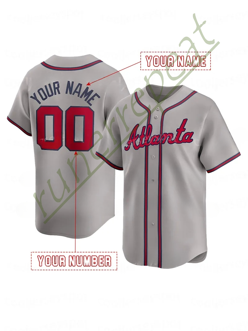 Baseball Jersey Matt 28 Olson Harris II Sean 12 Murphy Ozzie 1 Albies Austin Riley 13 Acuna Jr. Customized Name Number Stitched