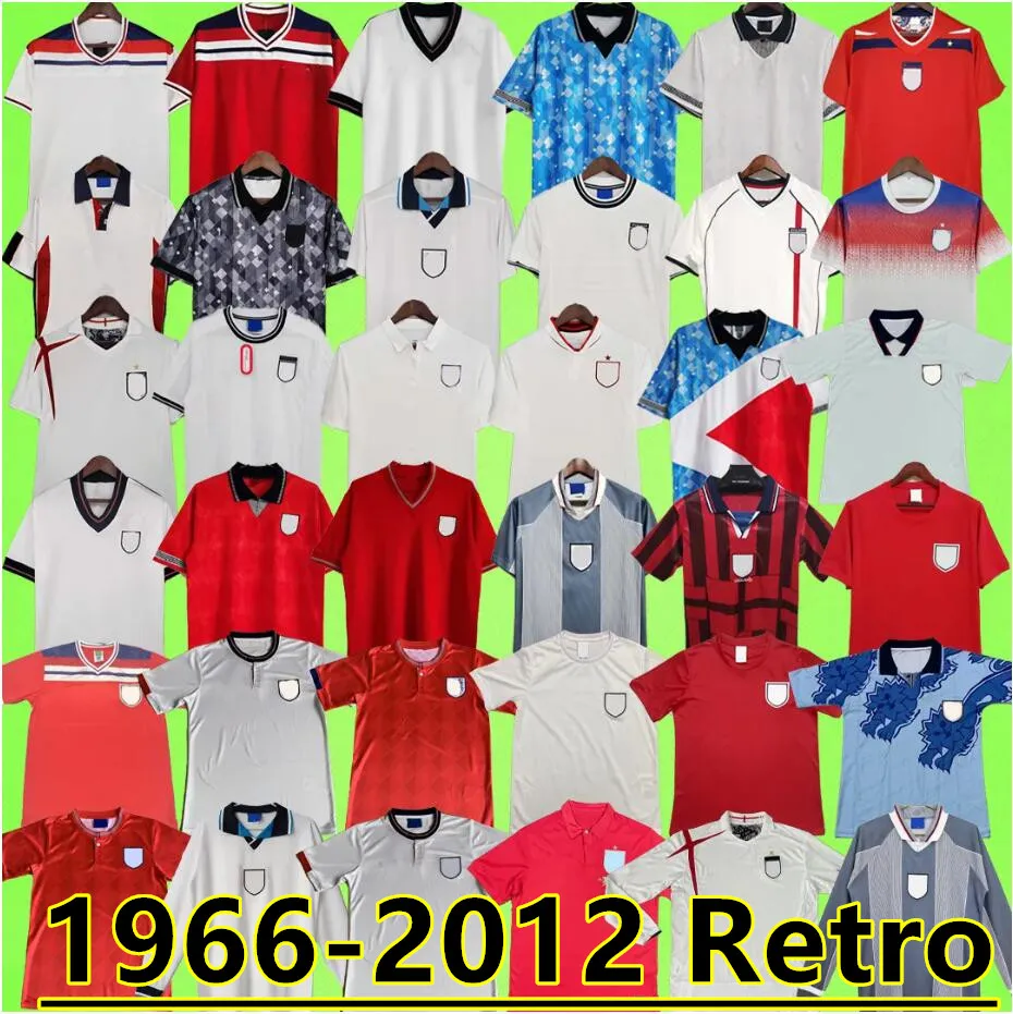 England Retro Soccer Jerseys 1966 1980 1982 1984 1986 1988 1990 1992 1994 1996 1998 2000 2002 2004 2006 2010 2012 football shirt T KANE ROONEY OWEN MOORE LINEKER HURST 8