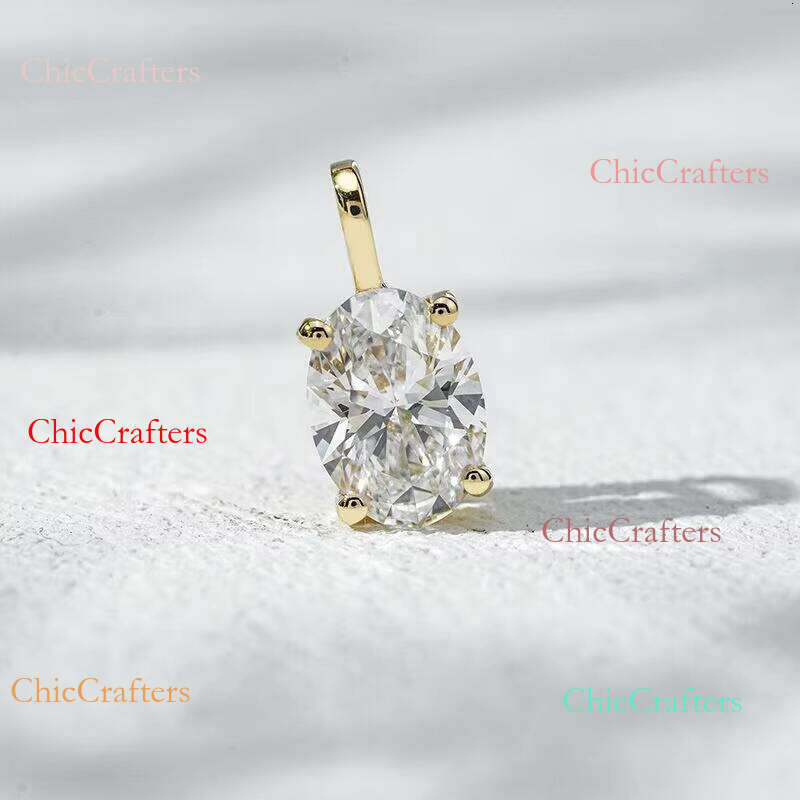 Starsgem 1ct & 2ct 10k 14k Gold D VS1 Oval Cut IGI Lab Grown HPHT CVD Loose Solitaire Pendant Exquisite Dia Pendants Charms