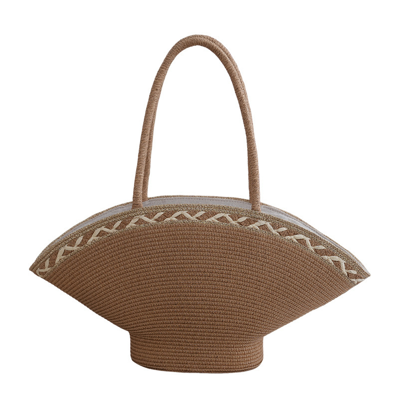 2025S designer new handmade niche fresh handbag hat grass woven vacation style beach versatile women bag