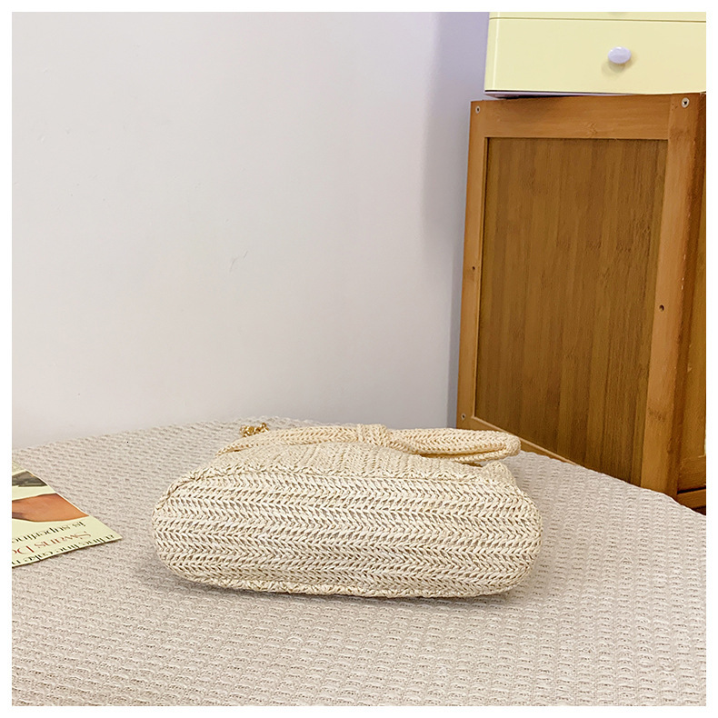 2025S designer grass women summer new countryside style western-style linen texture shoulder bag forest style handbag woven bag