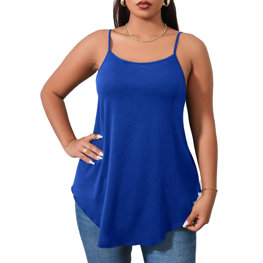 Large Size Womens Clothing New Collection Waist Cinching Casual Fashion Versatile Solid Color Camisole Base Outerwear Vest Top