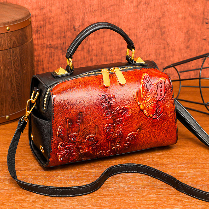 2025S designer Boston casual texture commuting shoulder Chinese versatile ethnic style women crossbody bag