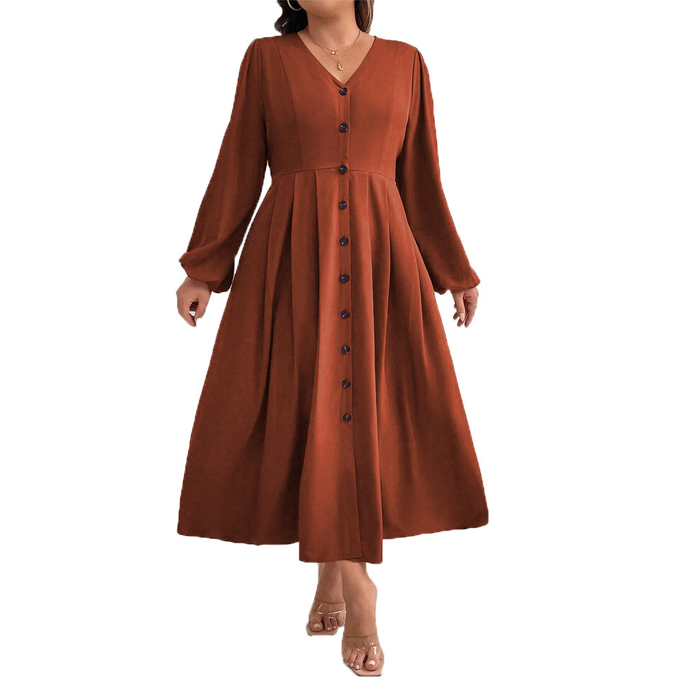Womens Plus Size Elegant Style Dress Autumn and Winter High-end Fashion High Waist Slim Fit Long Skirt
