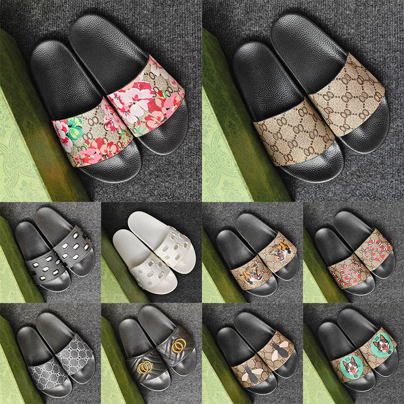 Designer Slippers For Women Men Classic Bees Tigers Snakes Slides Fashion Sandals Retro Brown Complete Styles Suitable Beach Bath Slipper