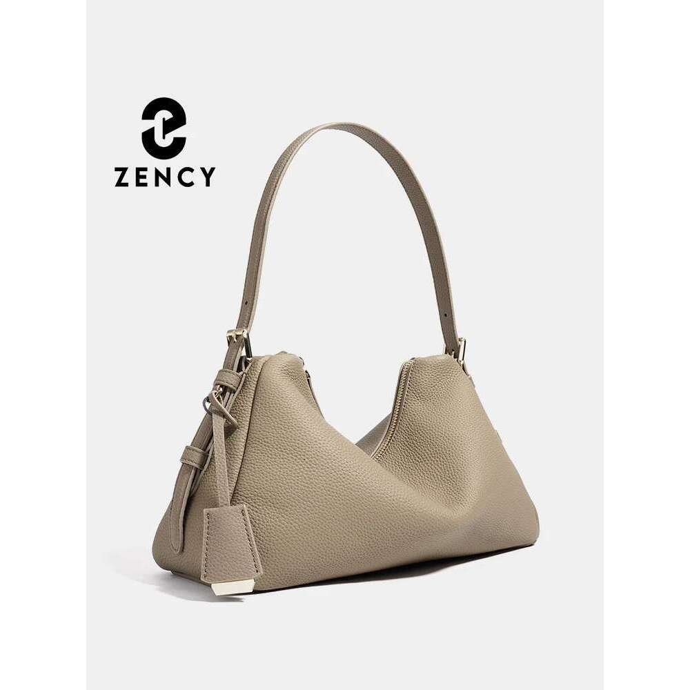 Zency Genuine Leather Satchel Bags For Women Simple Fashion Ladies Underarm Handbag Large Capacity Shoulder Bag 2025 New