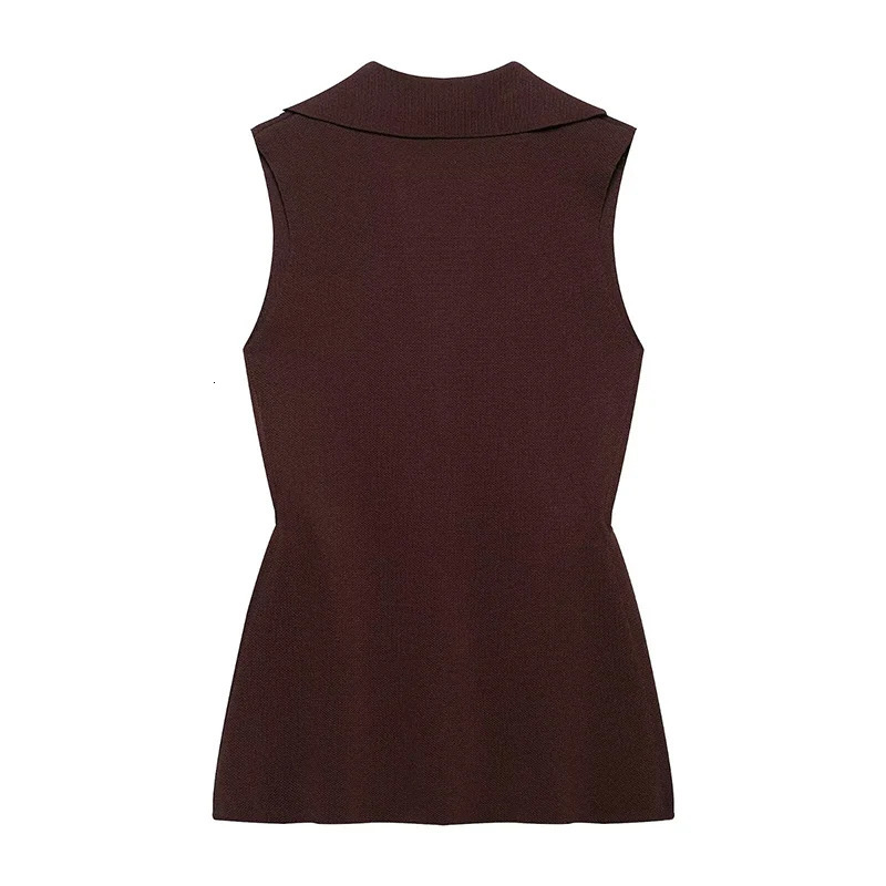 Willshela Women Fashion Solid Single Breasted Knitted Vest Tank Tops Vintage VNeck Sleeveless Female Chic Lady Top 250506