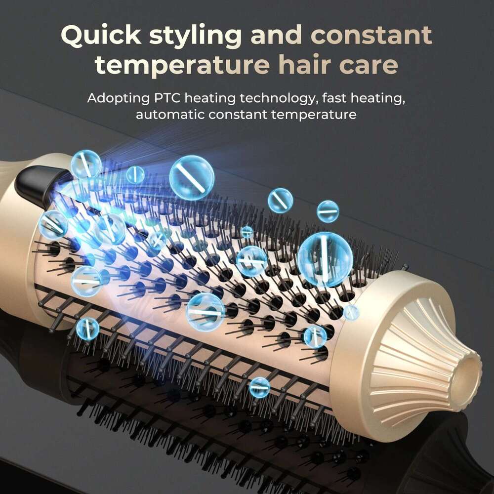 1.5 in Thermal 10 Temps Heated Curling Iron Double PTC Ceramic Hair Curler Volumizing Brush Comb