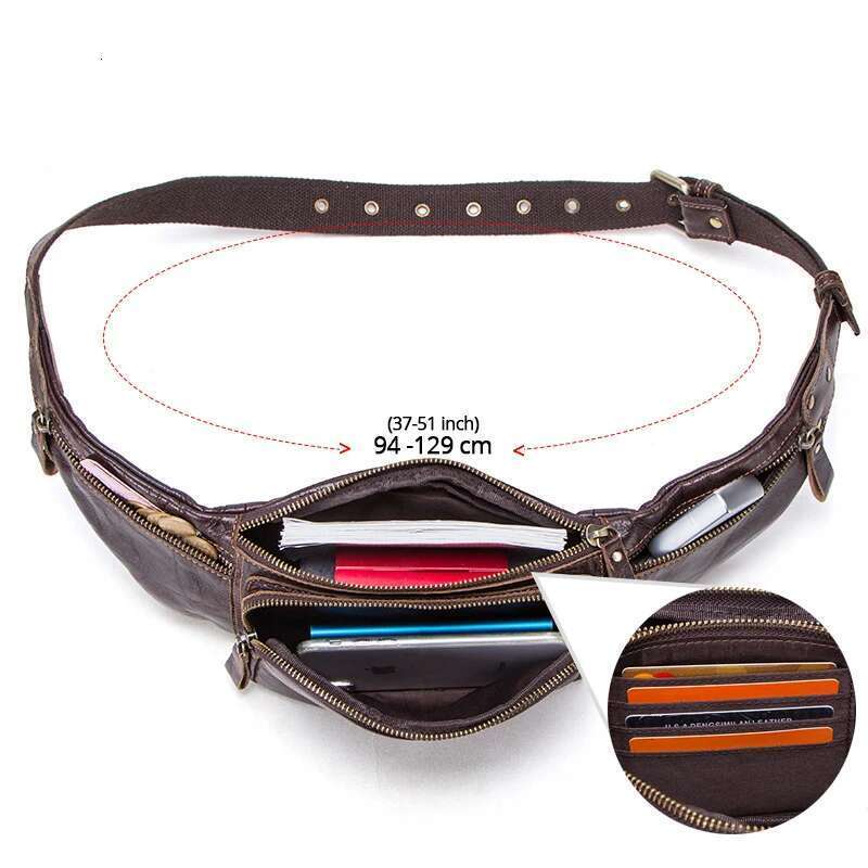Contact's Cow Leather Men New Casual Small Fanny Male Waist Pack For Cell Phone And Credit Cards Travel Chest Bag