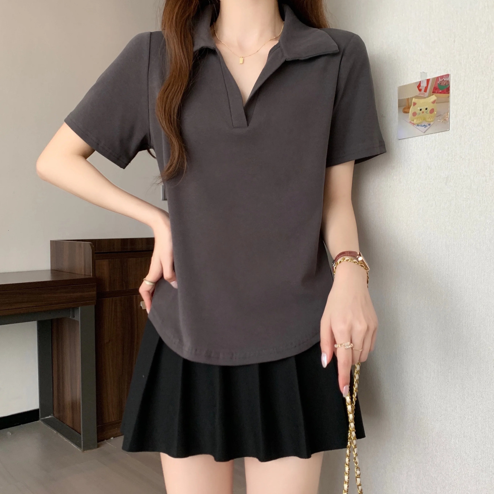 Plus Size Tshirt Women 2024 Summer Fashionable Solid Color 100 Cotton Loose Large Tops 250514