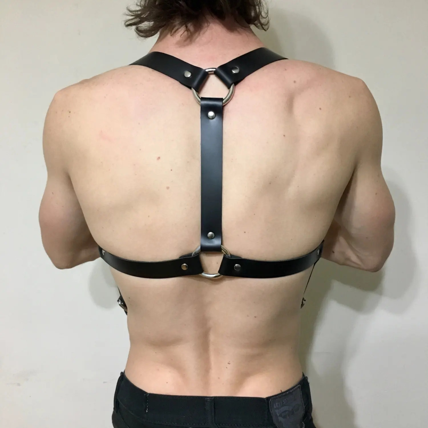 PU Leather Chest Harness for Men Adjustable Suspenders Bondage Gothic Clothing Accessories Fashion 250515 - view 7