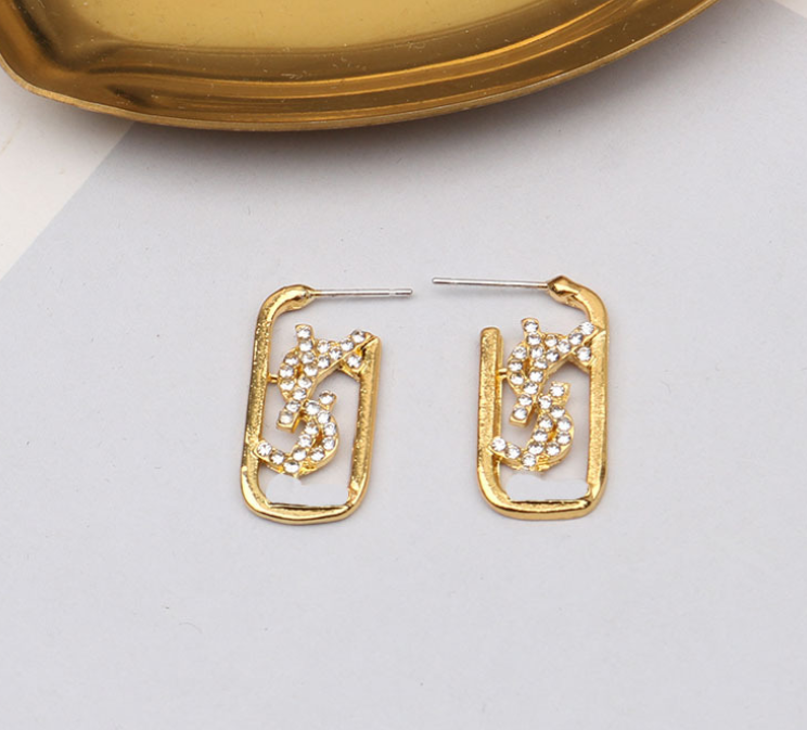 20style 18K Gold Plated Letter Stud Designer Brand Earrings Silver Geometry Eardrop Wedding Jewelry Accessories
