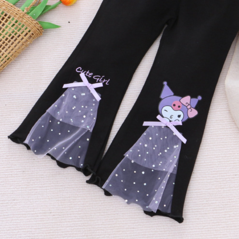 Disney's Frozen Elsa Princess kids designer clothes Children's Leggings Bell Bottom Pants Princess Cartoon Print Girl Long Pants Princess Pr