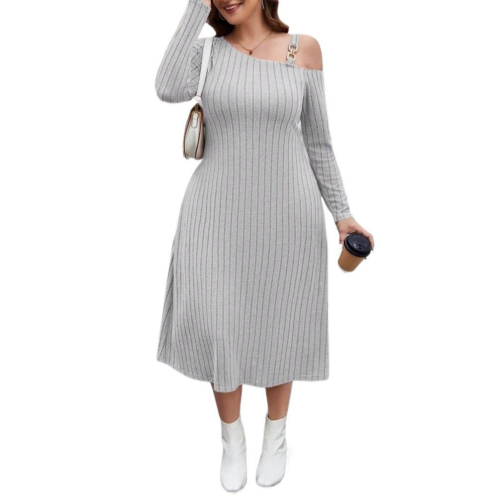 Plus Size Womens Simple and Elegant Dress Autumn and Winter New Versatile Commuting Mid Length Skirt