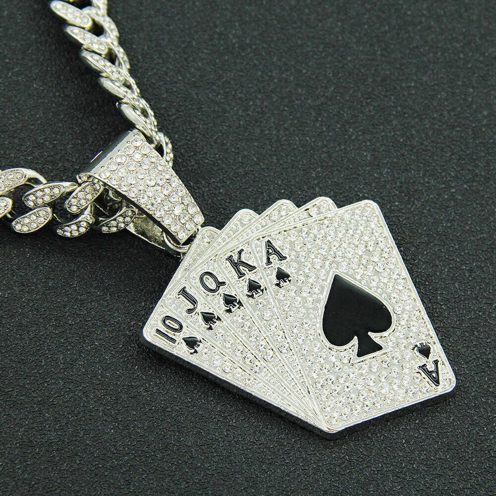 Personalized Playing Card Pendant Necklace Accessories Hanger Hip Hop Rap Street Dance Cool Punk Neckchain cool