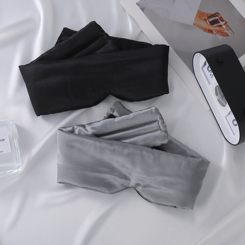 The faux silk eye mask is fully wrapped to block light. It is a large sleep eye mask that is portable, comfortable and breathable for home, nap, trave