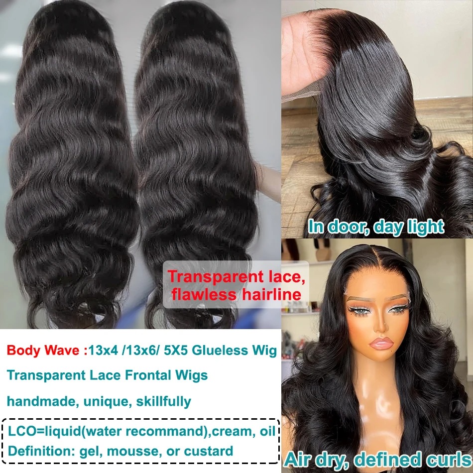 30 40 Inch Body Wave 13x6 Hd Transparent Lace Frontal Wig Human Hair High Density Lace Front Wig Synthetic Front wigs Black Women Brazilian Hair Wigs