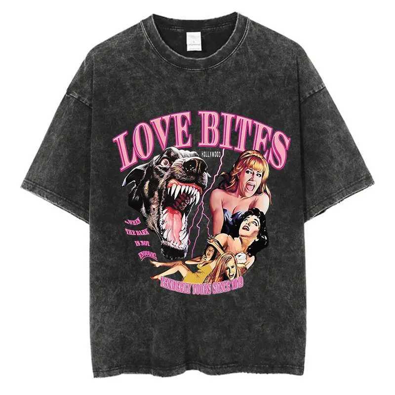 Animal Cat Print Vintage Washed Tshirt Harajuku Streetwear Graphic Y2K T-Shirt Summer Short Sleeve 100% Cotton Hip Hop Tshirt X250516