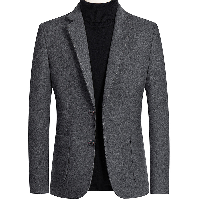 k1249 Men's Woolen Suit Jacket with Slim Fit Design for Winter Business Wear