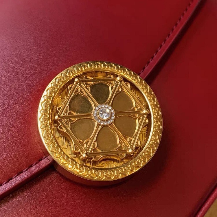 2025S Designer Palace Museum Culture Series Round Shadow Small Square Red Single Shoulder Women Underarm Crossbody Bag