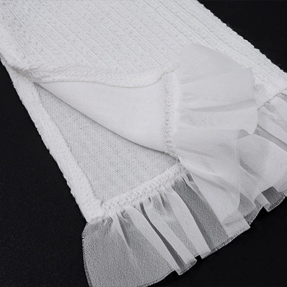 FZCSPEED Womens Ruffle Layered Mini Skirt Two-piece Set Square Neck Crop Top Cardigan Top Mini Skirt Slim Fit Two-piece Set 250515