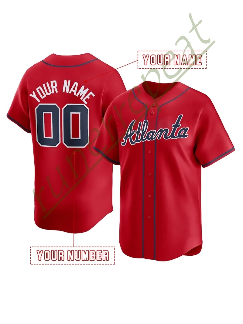 Baseball Jersey Matt 28 Olson Harris II Sean 12 Murphy Ozzie 1 Albies Austin Riley 13 Acuna Jr. Customized Name Number Stitched