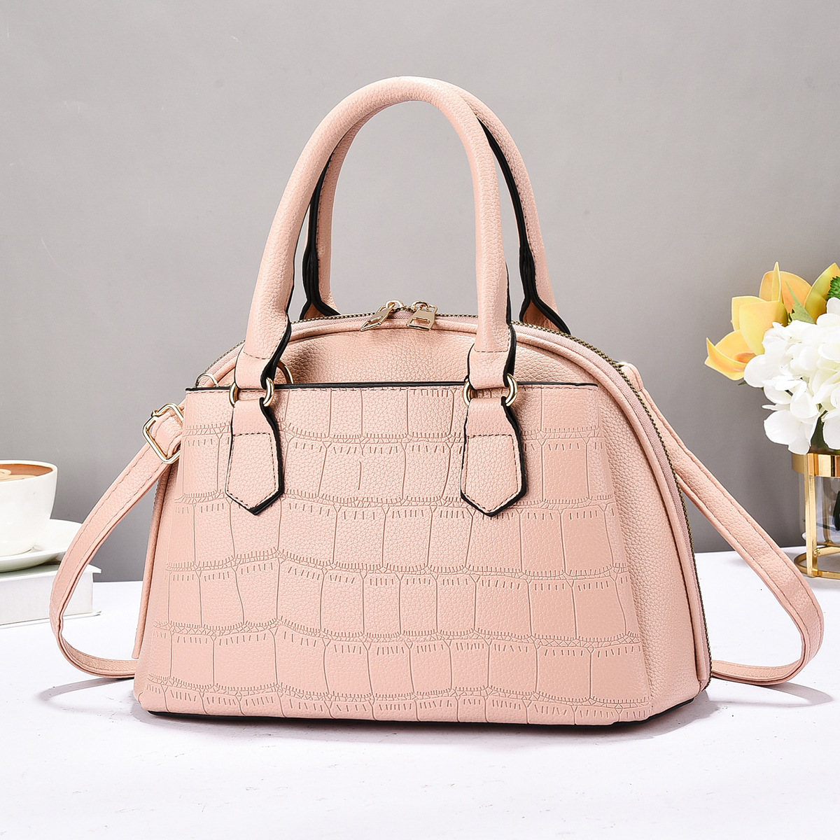 2025S designer new trendy Boston handbag pillow women fashionable stone patterned cowhide shoulder crossbody bag