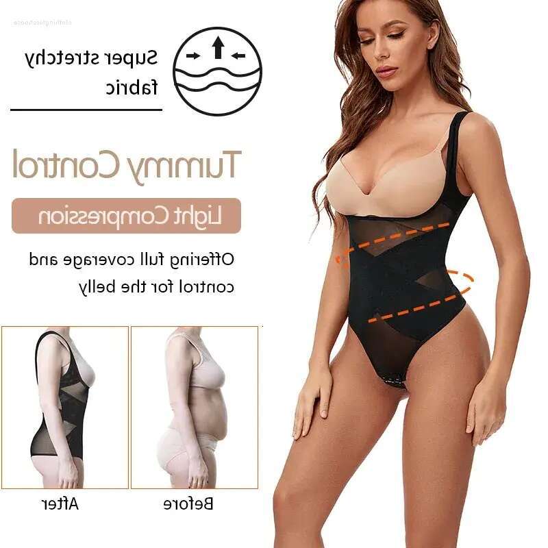 Women's Shapers Womens Shapewear Bodysuit Thong Tummy Control BuLifter Body Shaper Seamless Waist Trainer Corset X-shaped Stoh Girdles designer b