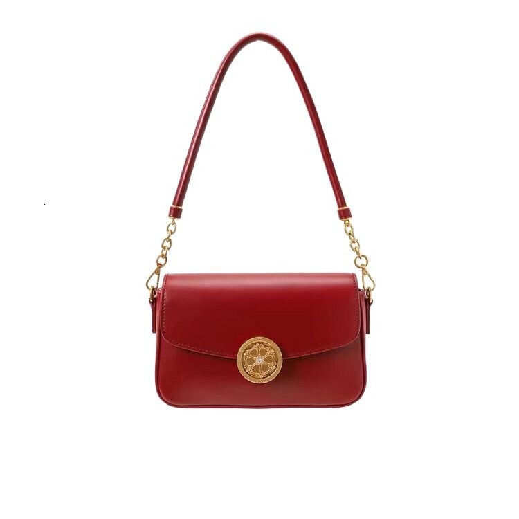 2025S Designer Palace Museum Culture Series Round Shadow Small Square Red Single Shoulder Women Underarm Crossbody Bag