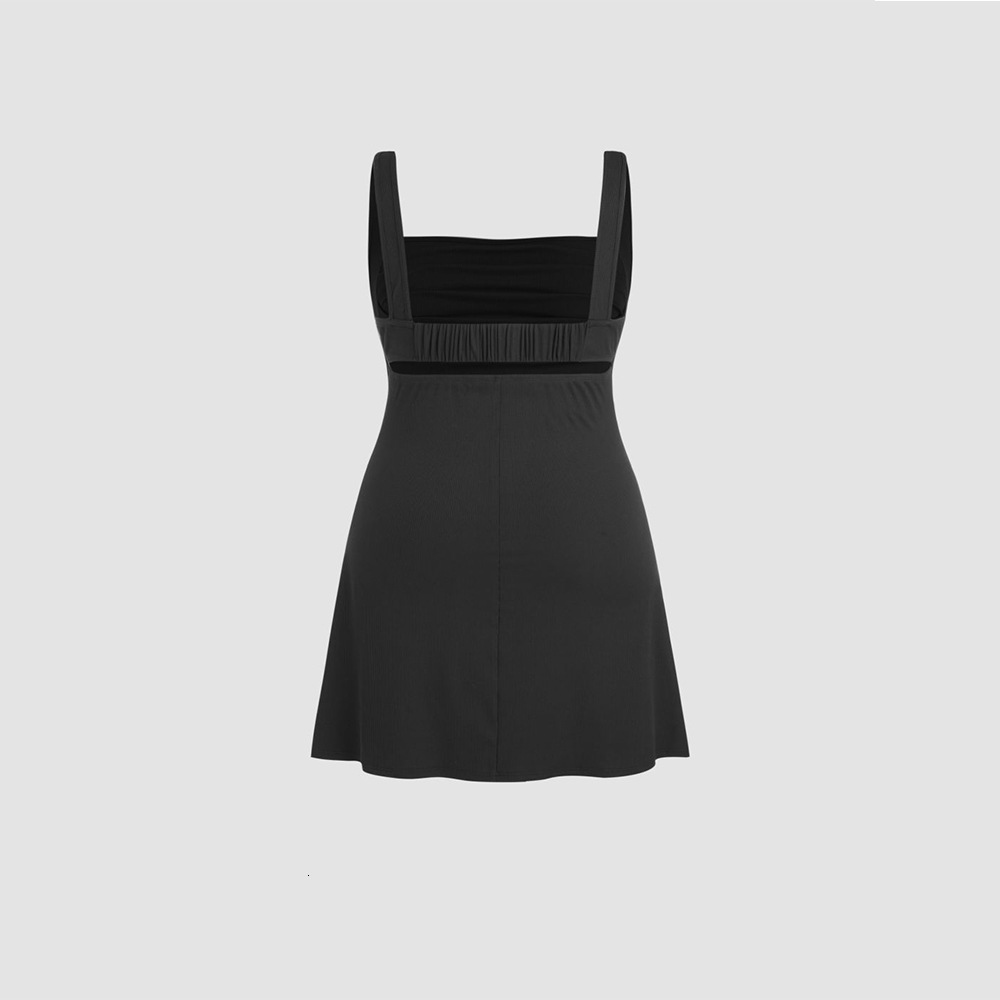 Large Size Womens Fashionable Solid Color Suspender Tight and Sexy Backless Suspender Dress