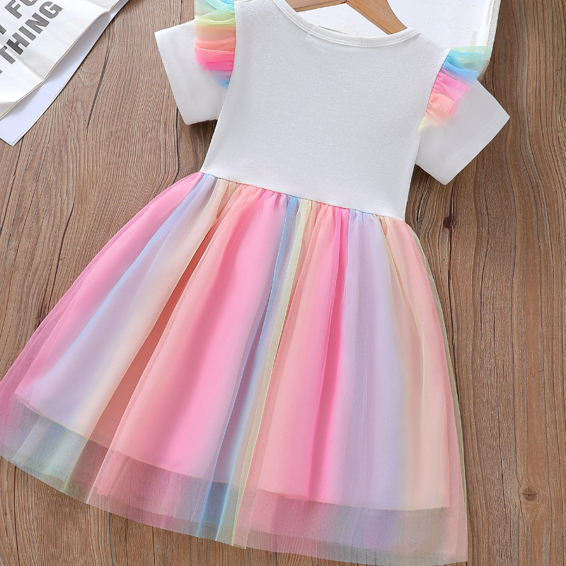 Disney girls designer clothes Frozen Elsa princess Skirt Netting Princess Dress for Baby Girls Children princess dress cotton summer little girl skirt