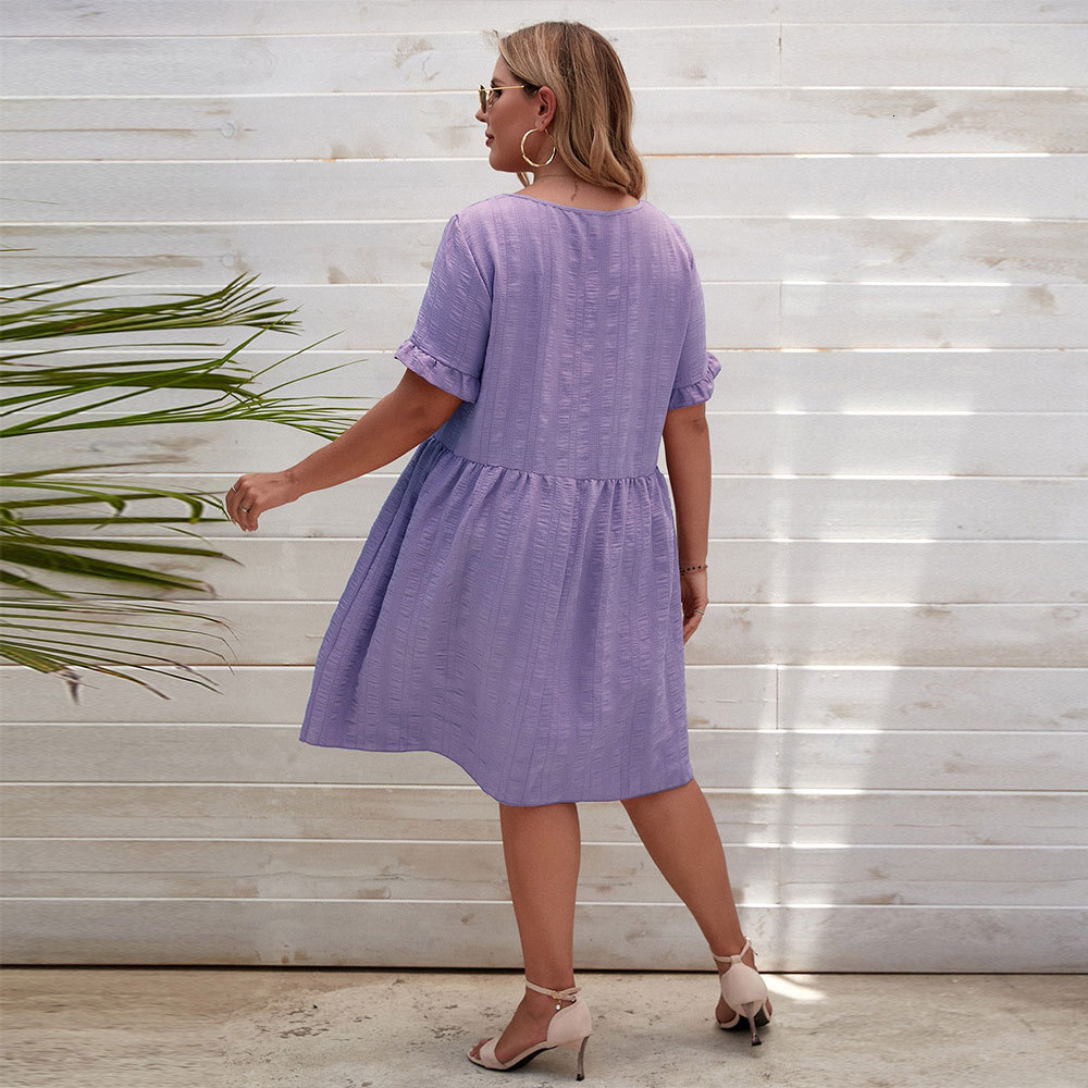 New Square Neck Texture A-line Skirt for Womens Wear Vacation and Leisure Style Dress