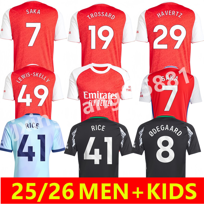 25 26 CALAFIORI soccer jerseys RICE SAKA STERLING Fans Player J.TIMBER MARTINELLI RUSSO 2025 2026 ODEGAARD SAMBI FABIO VIEIRA SALIBA HAVERTZ football shirt Men Kids