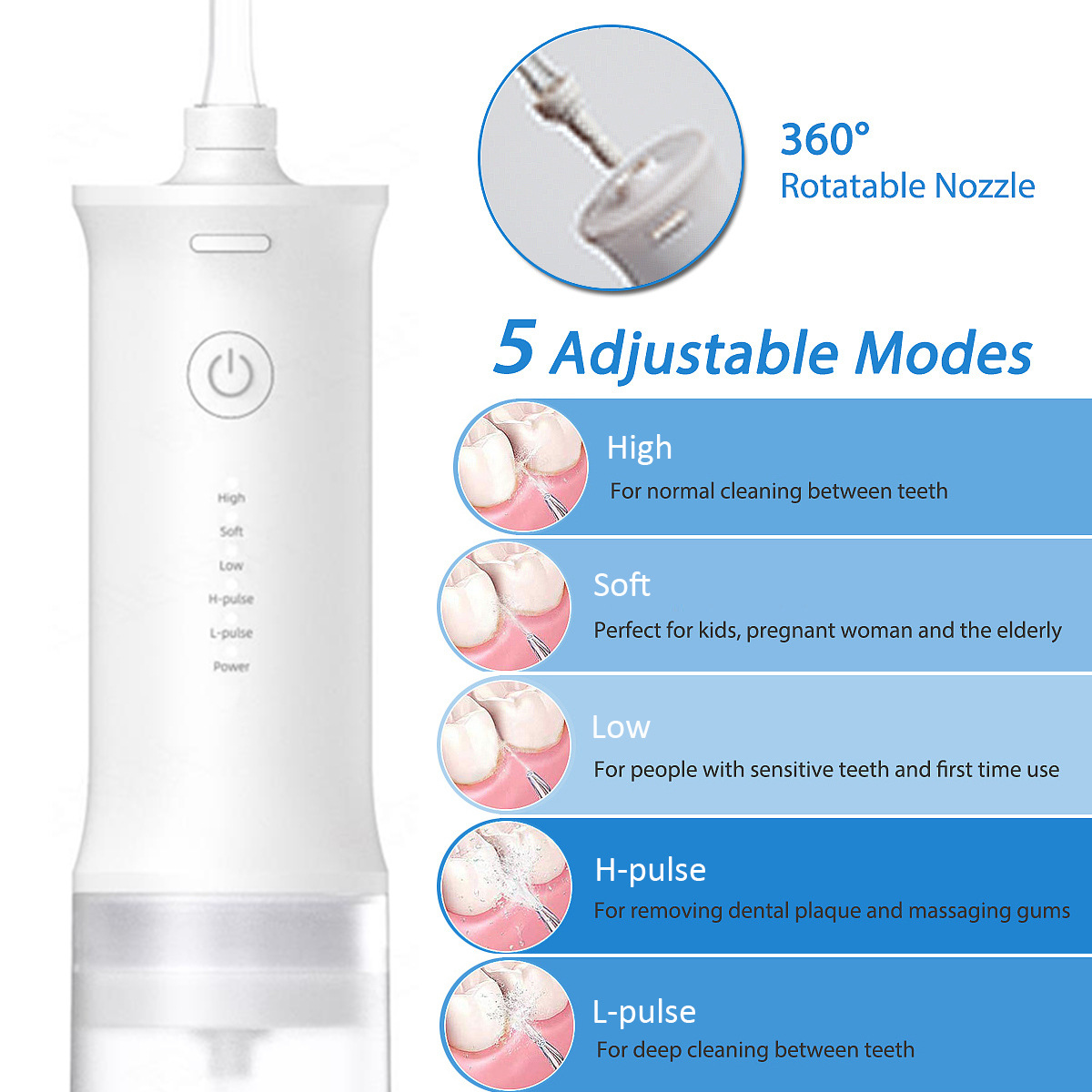 Portable Toothbrush Ultrasonic Water Flosser For Removing Dental Calculus And Oral Cleaning