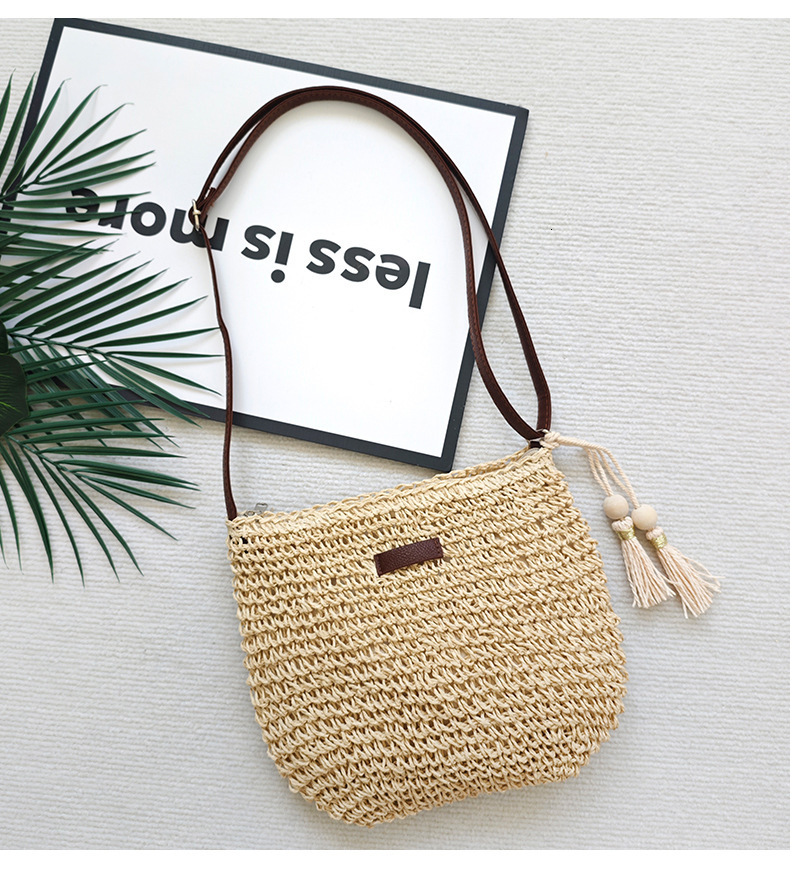 2025S designer summer new ins simple trend hand crossbody fashion vacation beach forest grass woven women bag