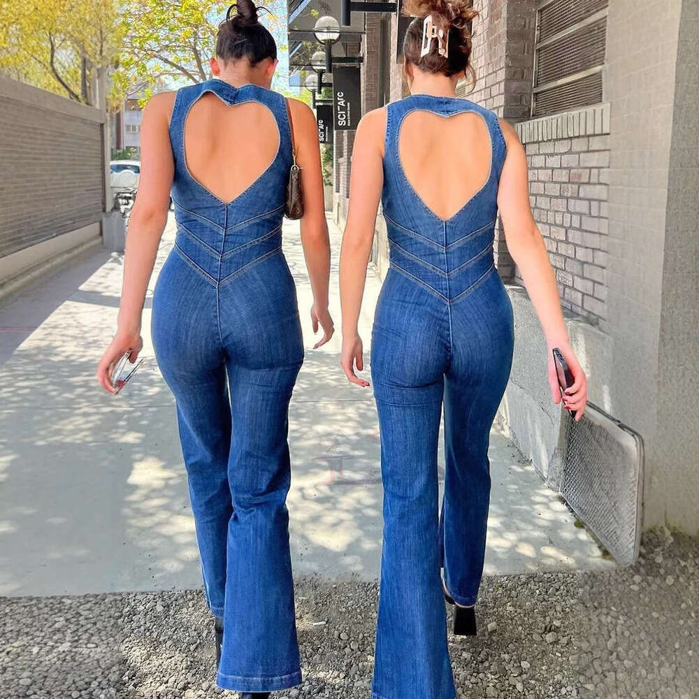 Wide Leg Jumpsuit Wind Women S Clothing Spring New Slim Fit Sleeveless Fashionable Street Style High Waisted Denim Jumpsuit For Women