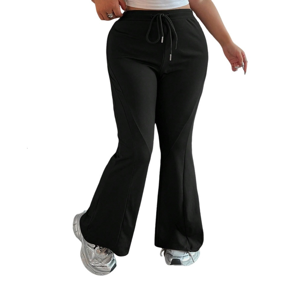 Large Size Womens Commuting Versatile Elastic Waisted Casual Pants for Spring and Summer Slim Fit and Wide Leg Pants