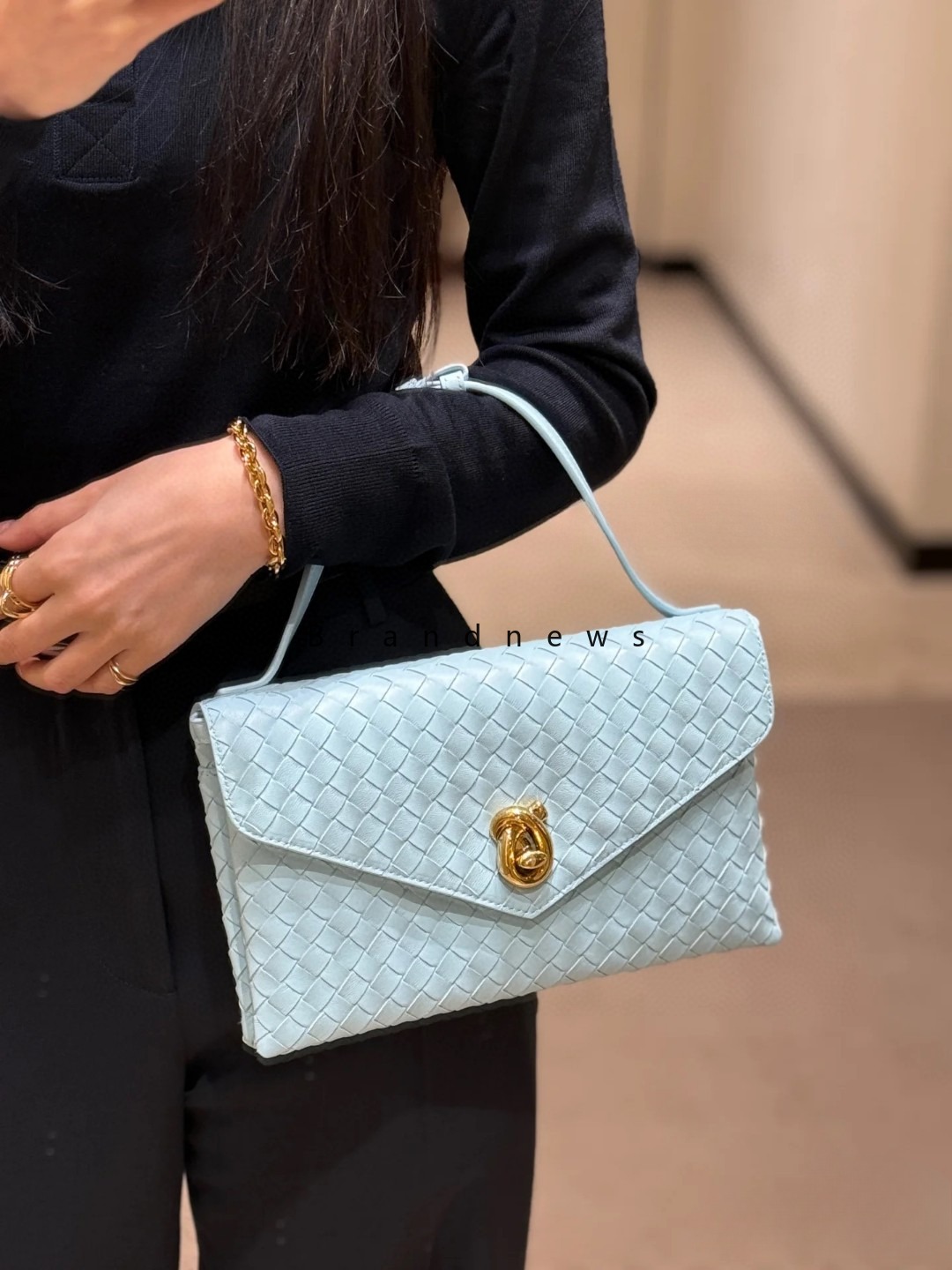 Real Shoulder Bags Lock Crossbody Leather Top Handle Knot Closure Handmade Envelope Style Wallet Designer Sling Bag Purse Clutch 3194